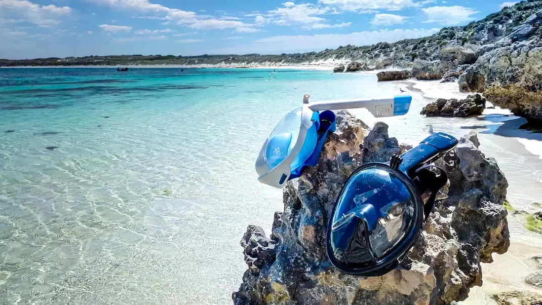 Maschera da snorkeling Freebreath in vetro tondo Vista 4